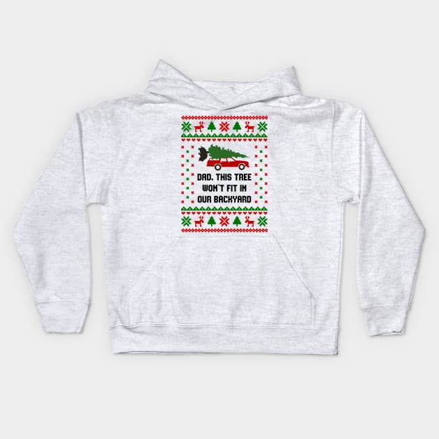 Clark griswold Christmas Tree Kids Hoodie by Hobbybox